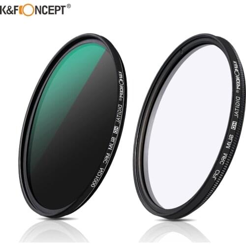 K&F CONCEPT Lens Filter Kit ND1000 and CPL Circular Polarizer with Multiple Layer Nano Coated 49mm 52mm 58mm 62mm 67mm 77mm