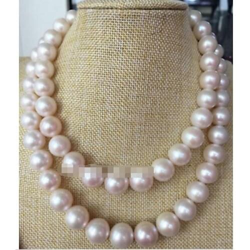New beautiful huge AAA12-11mm south sea round white pearl necklace 36inch earring