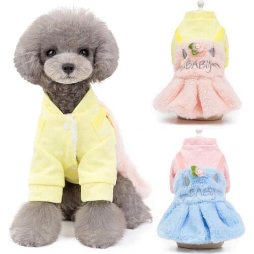 New-Cat Dog Princess Dress Puppy Skirt Clothes Outfit Pet Cat Cute Cotton Flower Stitching Suspender Skirt Two-legged Dog Clothe