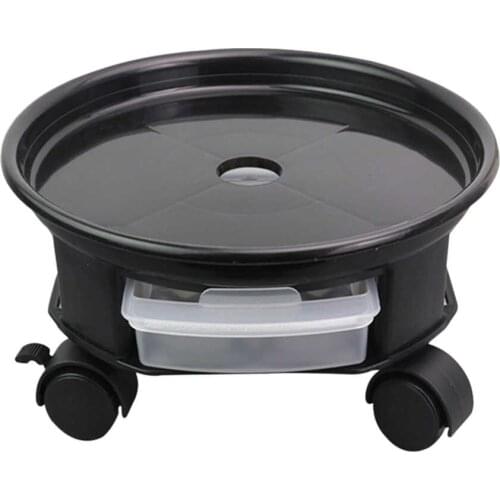 38cm Round Flower Pot Trays Removable Universal Bottom Wheel Foundation Plant Flower Pot Base with Storage Drawer