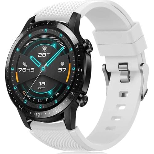 22mm Watch Band Compatible with Huawei Watch GT 2/ Samsung Galaxy Watch 46mm/ Gear S3 Watch Strap Soft Silicone Quick Release