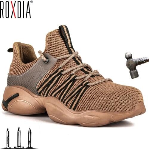 ROXIDA men safety sneakers women shoes for work steel toe cap fashion style light comfortable breathable outdoor brand RXM351