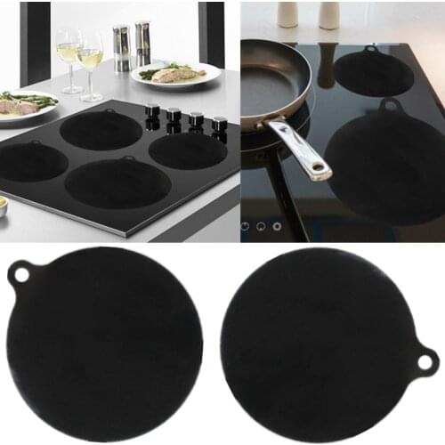 Kitchen Silicone Induction Cooker Protector Mat Heat Insulated Pad Reusable Protective Cook Top Cover Black Pot Mats Accessories