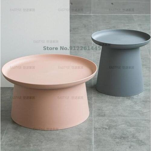 Nordic designer plastic round coffee table combination creative storage net red ins style multifunctional color coffee table