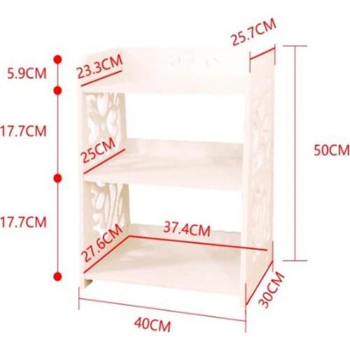 40x30x50CM Modern Bookshelf Double-Layer Bookcase Wood Bedside Table Sofa Side Table Living Room Storage Cabinet