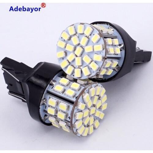 50 PCS Brake Light Bulbs7443 W21/5W T20 3020 50 LED 1206 SMD 7440 Dual Intensity Tower Tail Stop Signal reversing lamp white
