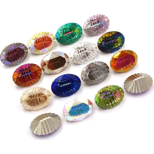 Garment Decoration Glass Crystal High Quality Oval Shape Millennium Series Pointback Rhinestones for Jewelry/Wedding Accessories