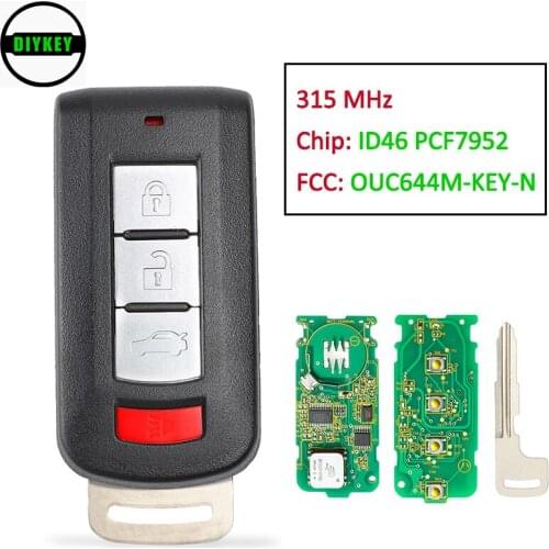 DIYKEY Smart keyless go entry Remote Car Key for Mitsubishi Lancer Outlander Galant 315MHz ID46 PCF7952 chip OUC644M-KEY-N