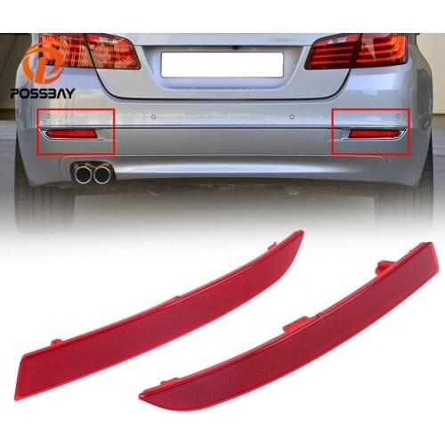 POSSBAY Car Styling Tail Strip Light for BMW 5-Series 520i/525d/525dX F10/F18 Sedan 2014-2017 Facelift Red Rear Bumper Reflector