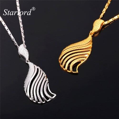 Starlord Brand Jewelry Sets For Women Sea Snails Shape Drop Earrings Pendant Necklace Set Gold/Silver Color Jewelry Sets PE992