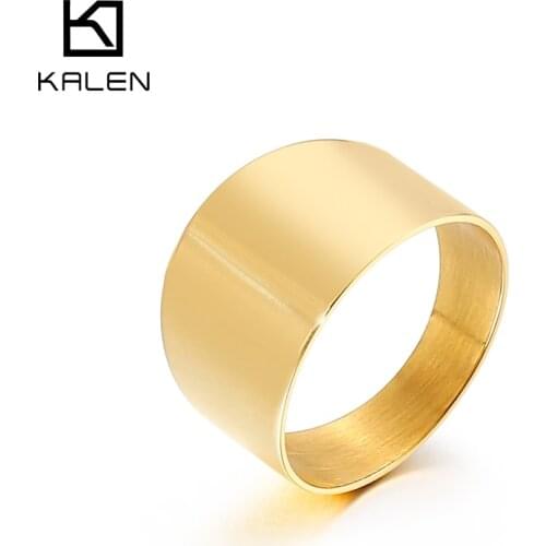 Kalen Minimalist Style 5mm Wide Ring 3-Color Stainless Steel Ring Female Couple Ring