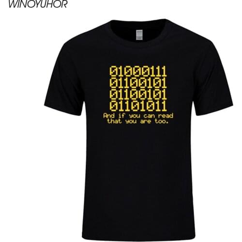 0100 Binary And If You Can Read That Programmer Coder T Shirt Men Summer New Short Sleeve Cotton T-shirt Funny Printed Tops