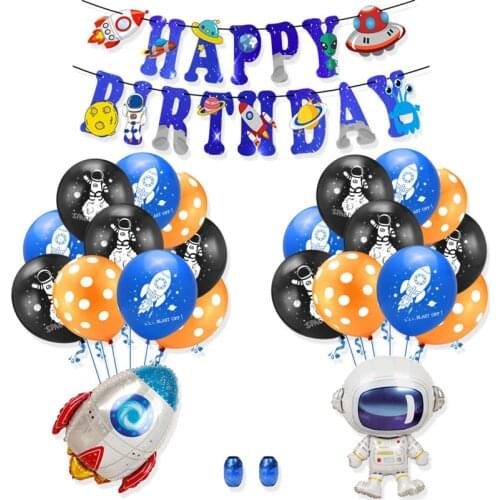 1set Outer Space Party Astronaut balloon Rocket Foil Balloons Boy Kids Birthday Party Decoration Baby Shower Helium Globos
