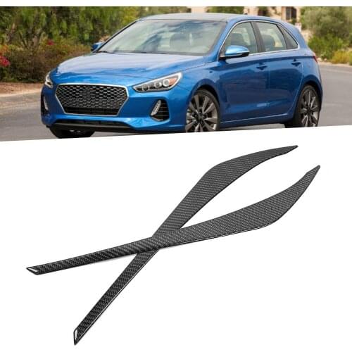 1 Pair Car Head Light Lamp Eyelid Sticker Headlight Eyebrow Trims Fits for Hyundai Elantra 2016 2017 2018