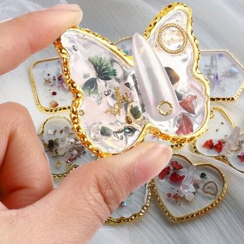 1Pc Nail Art Palette 8Shapes Crystal Agate Palette / Phnom Penh Resin Nail Paint Palette/ Nail Display Board Nail Tools ,C4(21)