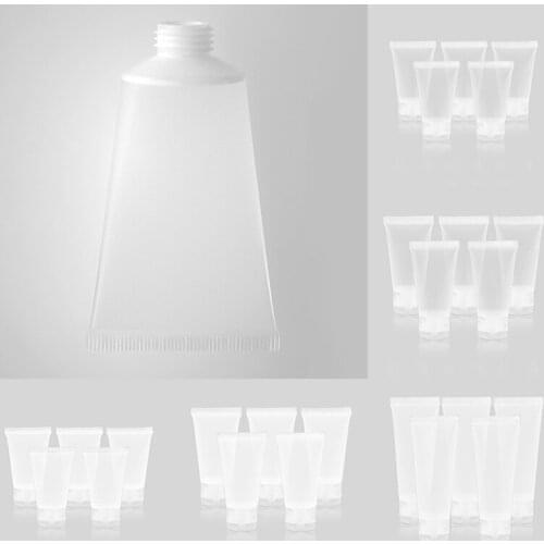 5pcs 15ml/20ml/50ml/100ml Travel Empty Clear Plastic Tube For Cosmetic Cream Lotion Shampoo Bath Lotion Containers Bottles