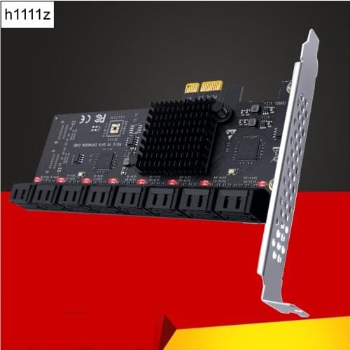 Chia Mining SATA PCIe Adapter 16 Port SATA III to PCI Express 3.0 X1 Controller Expansion Card ASM1064 + JBM575 Chip Add On Card