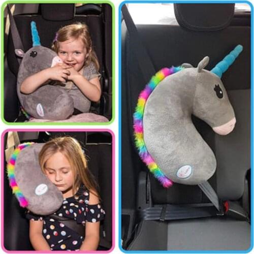 Cartoon Unicorn Car Seat Belt Shoulder Pad PP Cotton Auto Seatbelt Cover For Kids Child Horse Accessories Safety Belt Pillows