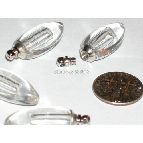 Freeshipping 100pcs clear color Tear water Drop wish Perfume pendant Glass Vial Pendant Bottle SCREW CAP rice art pendant