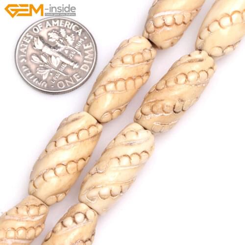 2mm Big Hole Beads Strand Round Column Drum Barrel Tan Cream White Black Natural OX Bone Jewelry Making DIY Bulk Gem-inside