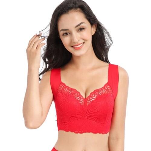 Sexy Bra Big Size Bras Push Up Brassiere Floral Lace Cup Underwear For Women plus size bras