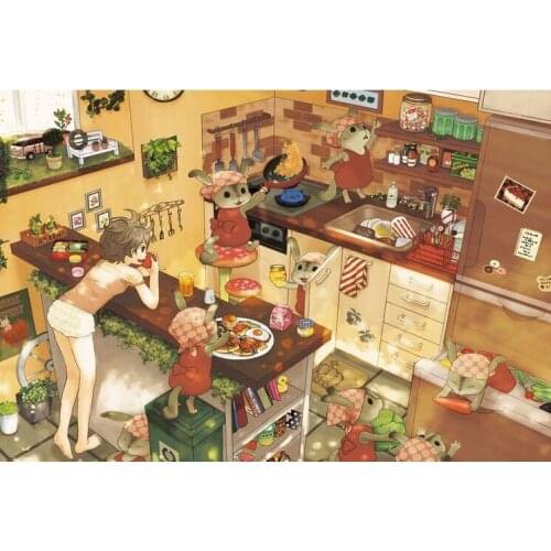 Rabbit kitchen The wooden puzzle 1000 pieces ersion paper jigsaw puzzle adult childrens educational toys