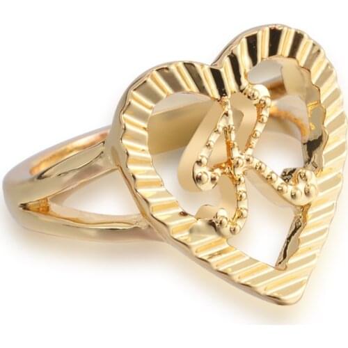 DUOYING Custom Ring,Fashion Copper Alloy Personalized Ring Simple Christmas Gifts Name Rings With Charm Names Initial A-Z Letter