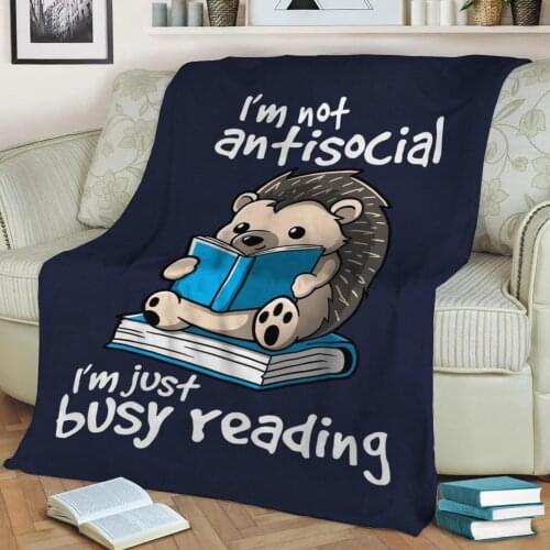 Antisocial hedgehog Flannel Throw Blanket 3D Printed Keep Warm Sofa Child Blanket Home Decor Textiles Dream Family Gift