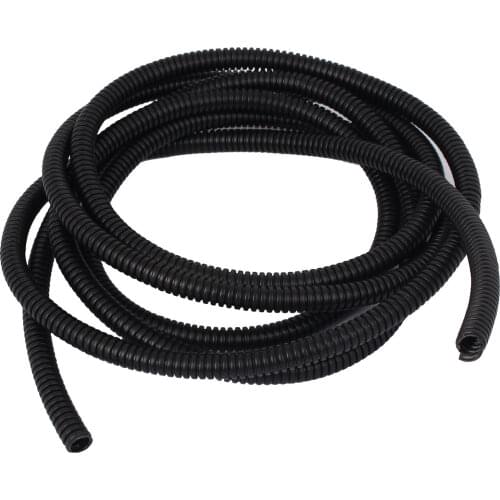 UXCELL 10Mm Outside Dia Black Conduit Corrugated Cable Tube Bellows Pipe Wire Protector 2.5M 8Ft Long