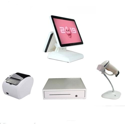 Hot Sale A Set Of POS System Dual Touch Machine Double Cash Register With Printer Scanner And Cash Darwer
