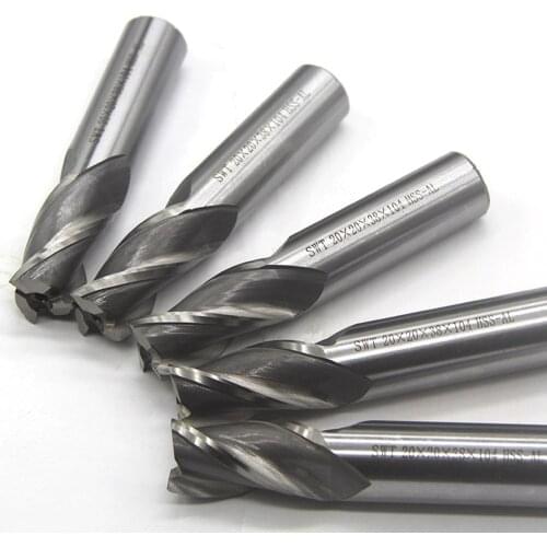 Beable Tools Professional Cutting Tools Flat Milling Cutter 3 Flutes End Mill HSS Tipped Square End Mills For Stainless Steel