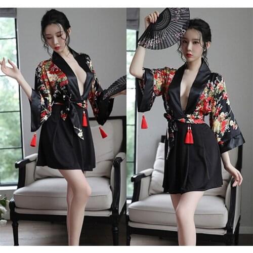 Japanese Sexy Short Kimono Vintage Clothing Yukata Women Cosplay Dress Fashion Traditional Haori Pajiama Sleepwear Cardigan