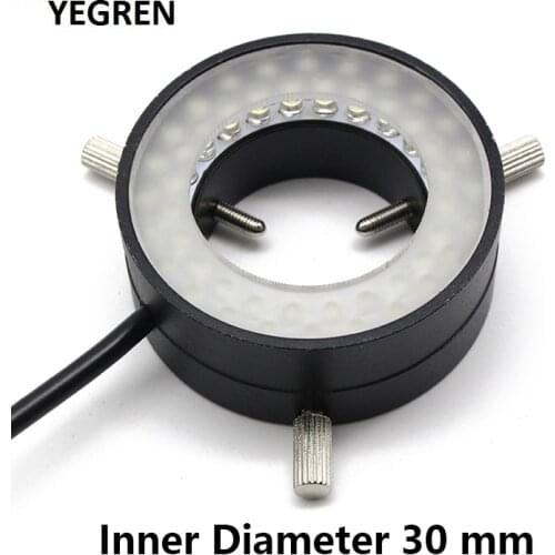 Inner Diameter 30mm Industrial Microscope Ring Light Infrared 850 /940nm 48 LED CCD Vision Light Source Adjustable White Yellow