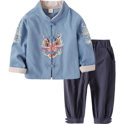 Classical Dance Costume Boys Reform Hanfu Chinese Tang Suit Folk Festival Outfit Printing Stage Rave Performance Clothes DF1290