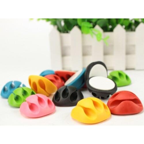 Round Cable Holder Protector Management Device Organizer Finishing Desktop Plug Silicone Wire Retention Clips Power Cord Winder