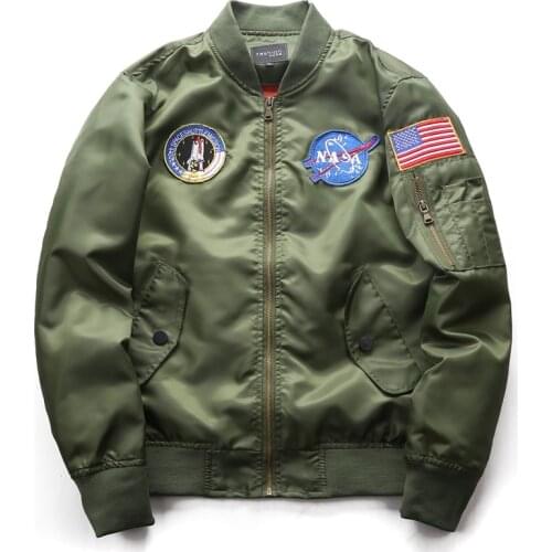 Mens Autumn Thin MA1 Bomber Jackets Fashion Hip Hop Sports Casual Baseball Coat Plus Size US Air Force Pilot Flight Jacket Male