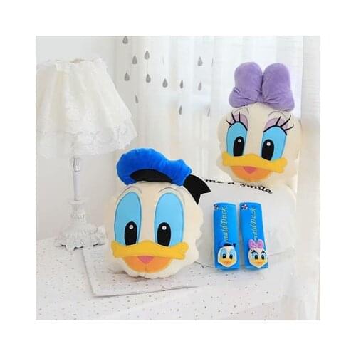 Disney Donald Duck Head Fashion Anime Stuffed Plush Car Pillows Cartoon Throw Pillow Cushion Unisex Birthday Gifts New
