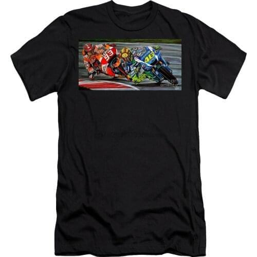 Men tshirt Short sleeve Rossi Vs Marquez Mens T-Shirt One neck Women t-shirt