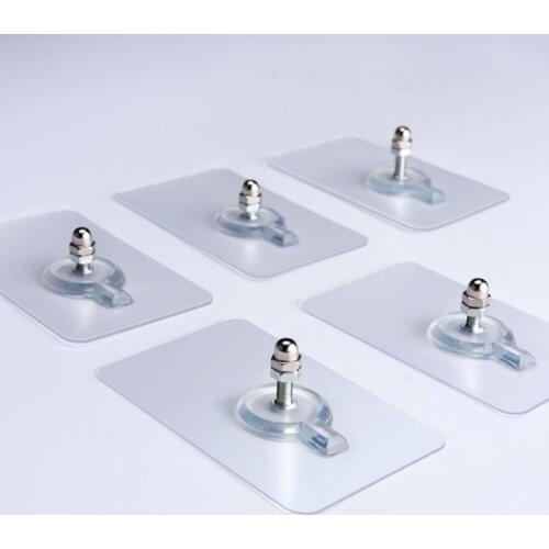 1pc Wall Free Punching Device Rack Screw No Trace Stickers Transparent Non-marking Non-destructive Wall Surface Home Tool