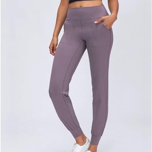 New Skin-friendly Naked-feel Workout Gym Joggers Women Butter Soft Stretch Yoga Pants Fitness Athletic Joggers with Pocket