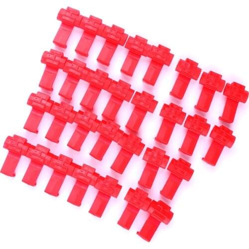 New 30Pcs Red Crimp Terminals Electrical Cable Connectors Fast Quick Splice Lock Wire Terminals Crimp