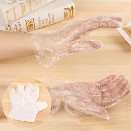100Pcs Disposable Plastic Gloves Food Grade Film Gloves Food Cleaning Cooking Multi-functional Gloves Restaurant Kitchen Tools