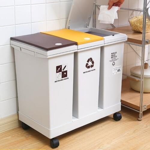 Nordic Kitchen Trash Can Creative Large Luxury Kawaii Garbage Sorting Trash Can Kitchen Cabinet Storage Lixeira Kichen Items BC