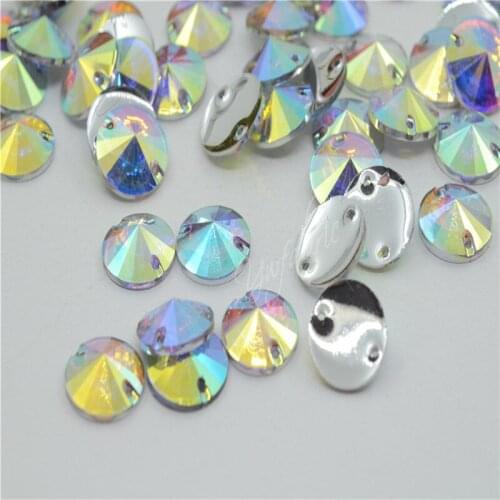 Rivoli AB ROUND Acrylic Sew On Flatback Resin Stones Garment applique dropshipping
