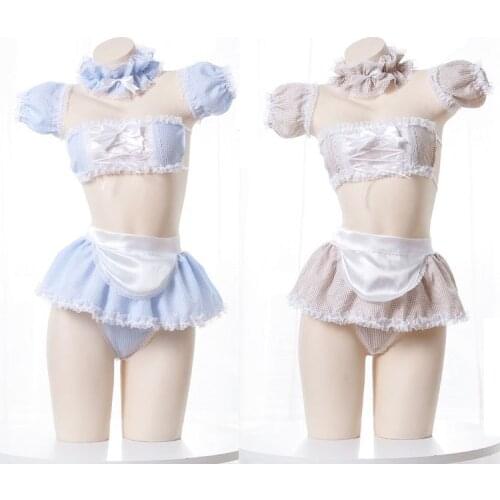 Sexy Cosplay Anime Costumes Kawaii Blue Role Maid Outfit Woman Bikini for Ladies Sailor School Outfit
