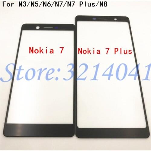 New Touch screen Panel For Nokia 3 5 6 7 7Plus 8 Front Outer Glass Top Lens Touch Screen Panel N3 N5 N6 N7 N7 Plus N8+Logo