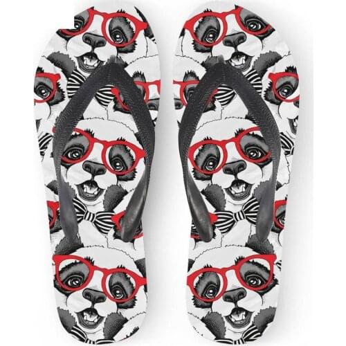 Customized Summer Ladies Flip Flops Casual Animal Lovely Baby Panda Printed Home Slippers for Teen Girls Flats Female Sandals