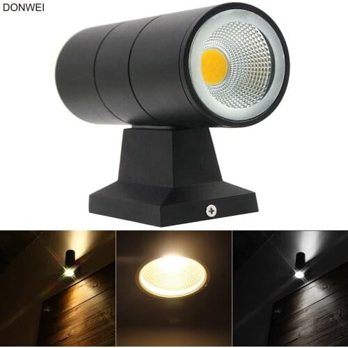 Modern decor Up Down Dual-Head Cylinder 6W 10W COB LED Wall Light Outdoor Waterproof IP65 Wall Lamp Porch Lights AC 85-265V