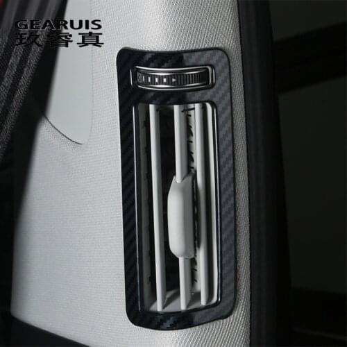 Car Styling Carbon fiber B Pillar Air Outlet Frame Decoration Covers Stickers Trim For Audi A6 C8 Auto Interior Accessories