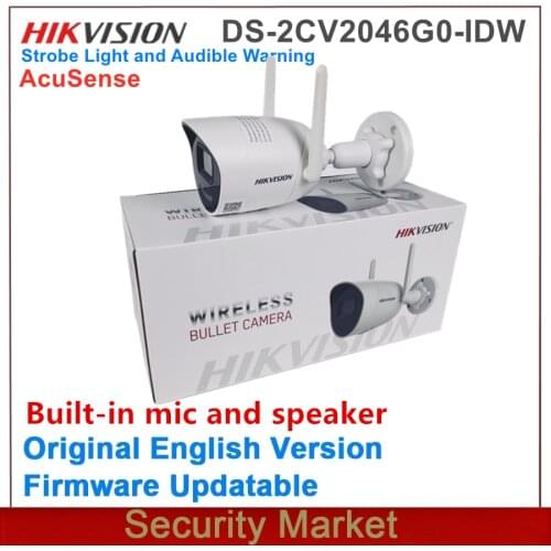 Original english Hikvision 5MP IR Fixed Network Bullet IPC DS-2CD2051G1-IDW1 Wi-Fi Connection Audio I/O1 built-in mic